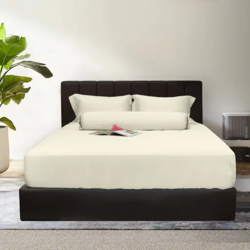 Bộ ga gối Bamboo màu kem TAPUHO TPH3000